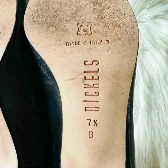 Nickles Leather Heels Italy Shoes 7.5 - Picture 5 of 9